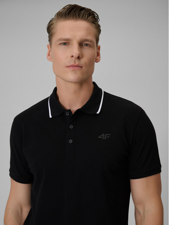4F 4F Polo NOS Czarny Regular Fit