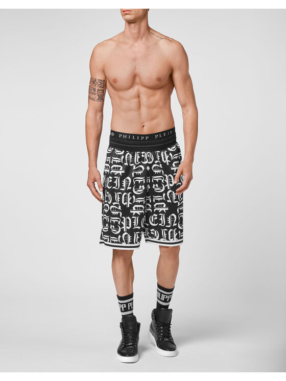 PHILIPP PLEIN PHILIPP PLEIN Szorty sportowe 30430 Czarny Jogger Fit