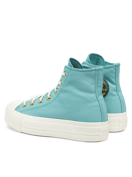 Converse Converse Trampki Chuck Taylor All Star Lift Platform Gold A11495C Turkusowy