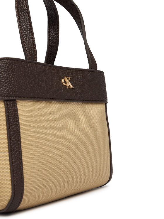 Calvin Klein Calvin Klein Torebka Ck Canvas Mini Tote Crossbody LV04F3504G Brązowy