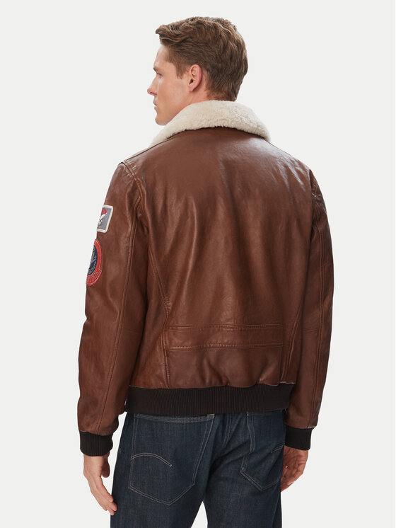 Milestone Milestone Шкіряна куртка Ms Matti 631070 60400 Коричневий Regular Fit