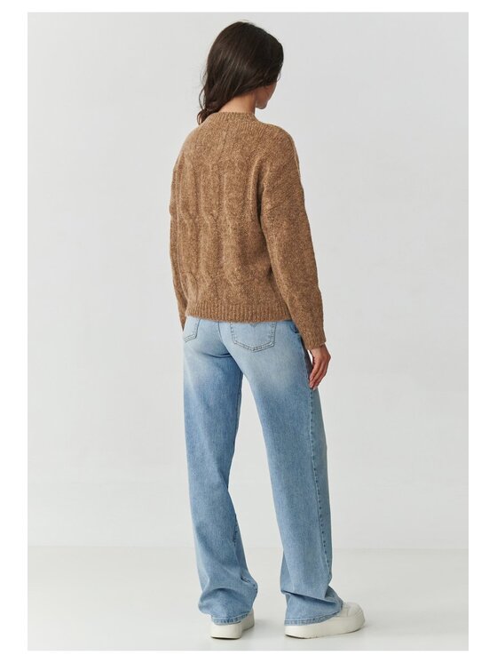 Makadamia Makadamia Sweter S169 Brązowy Boxy Fit