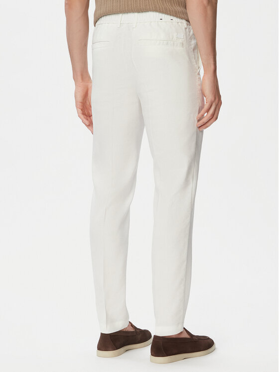 BOSS BOSS Текстилни панталони H-Kanel 50557859 Бял Regular Fit