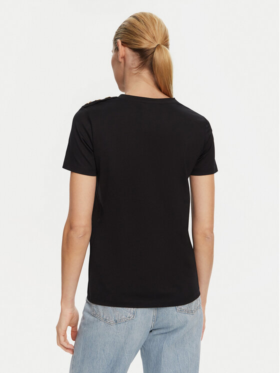 Balmain Balmain Póló BF1EF005BB02 Fekete Regular Fit