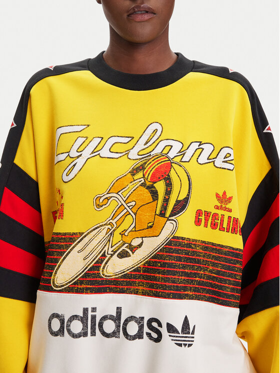 adidas adidas Bluza Archive Cycling JW0147 Żółty Oversize