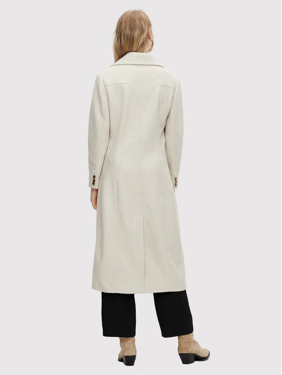 YAS YAS Volneni plašč Mori 26024300 Bež Regular Fit
