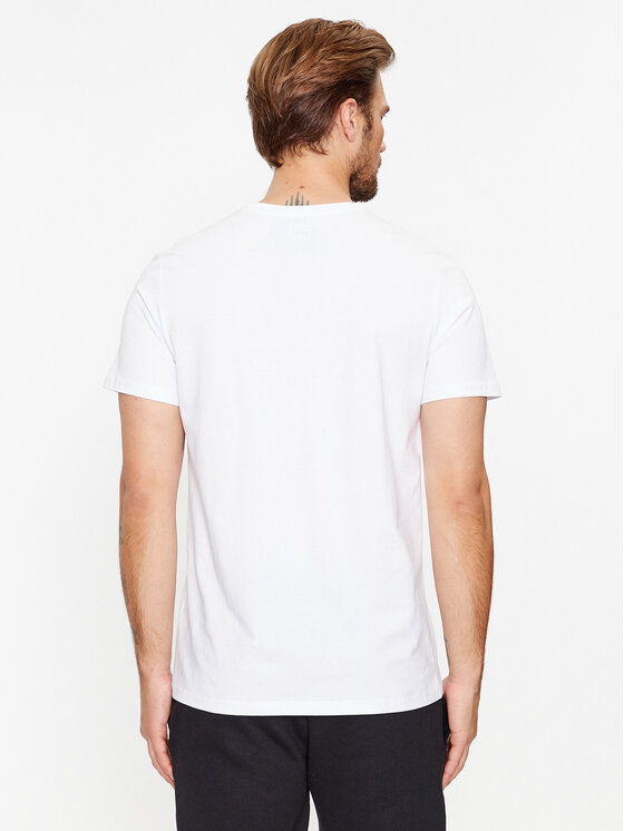 4F 4F T-krekls 4FAW23TTSHM0878 Balts Regular Fit