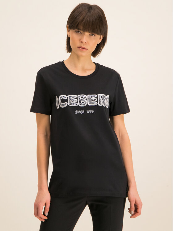 Iceberg Iceberg Tričko 20EI2P0F0926309 Čierna Regular Fit