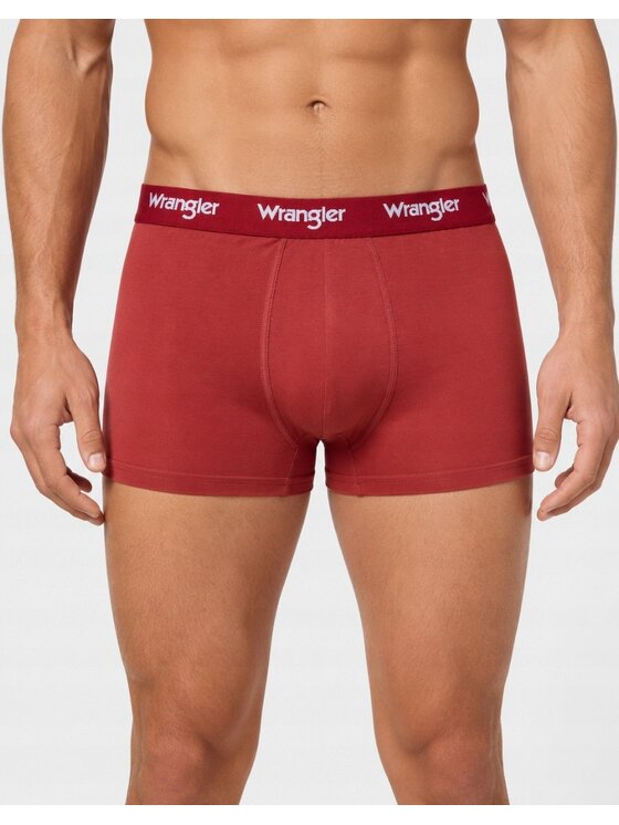 Wrangler Wrangler Bokserki Cadby 3 Pack Cotton Elastane Trunks Zielony