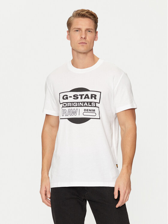 G-Star Raw T-krekls Originals D25443-8415 Balts Regular Fit