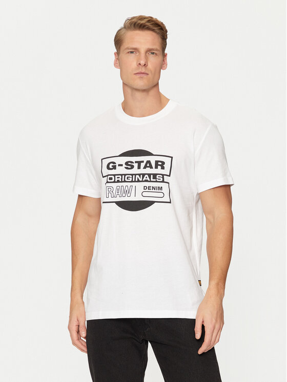 G-STAR G-Star Raw T-Shirt Originals D25443-8415 Biały Regular Fit