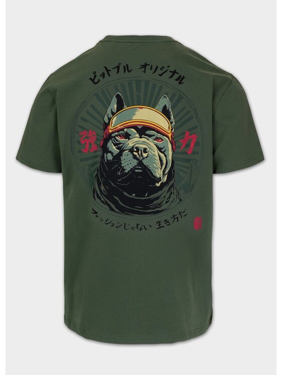 PITBULL PITBULL T-Shirt Koszulka męska MT. FUJI 3XL Zielony Regular Fit