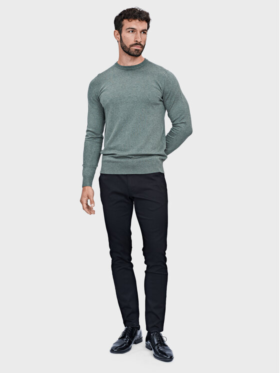 Evenemen Evenemen Sweter Round Neck Zielony Slim Fit
