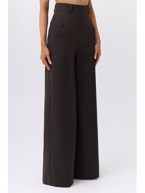 Kasia Zapała Kasia Zapała Spodnie materiałowe Celeste Brązowy Slim Fit