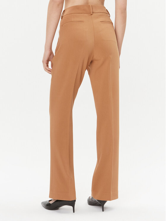 DKNY DKNY Hlače iz tkanine UG3PX097 Rjava Regular Fit
