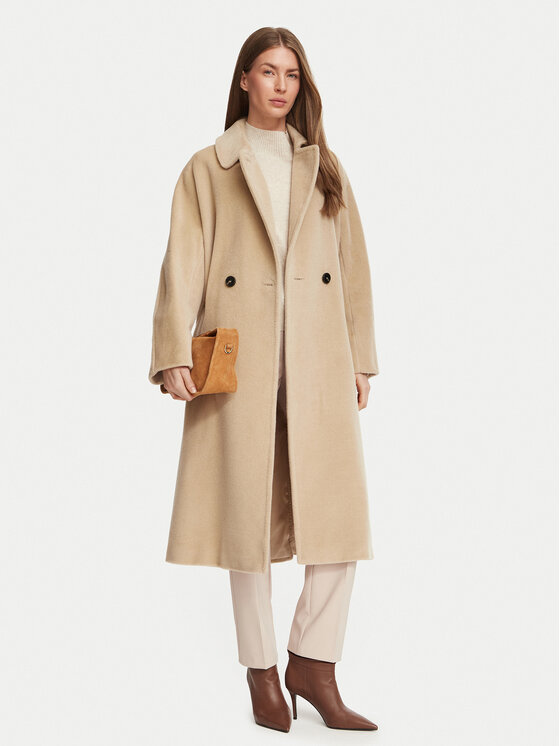 Marella Marella Palton de lână 2623016082200 Maro deschis Regular Fit