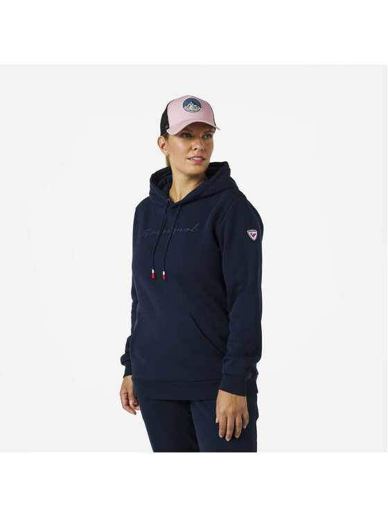 Rossignol Rossignol Bluza W Logo Sweat Hood Fl Granatowy Regular Fit