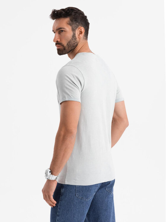Ombre Ombre T-Shirt OM-TSWT-0242 Szary Regular Fit