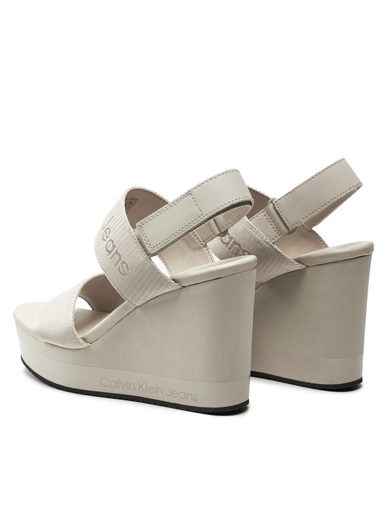 Calvin Klein Jeans Calvin Klein Jeans Sandále Wedge Sandal Webbing In Mr YW0YW01360 Béžová