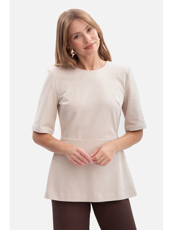 BeWear BeWear Bluzka b305 Beżowy Baggy Fit