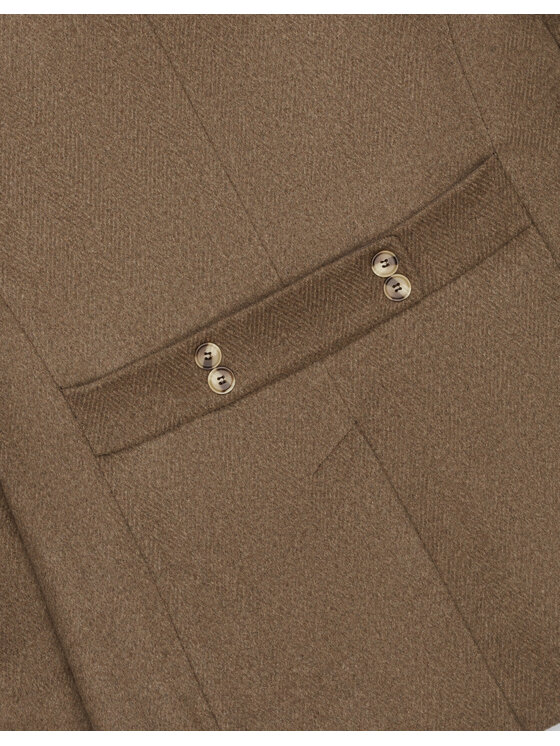 Borgio Borgio Płaszcz wełniany rivara_bz Beżowy Slim Fit