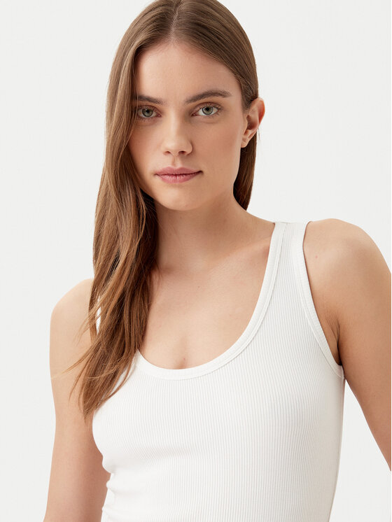 Calvin Klein Calvin Klein Top K20K208246 Biały Slim Fit