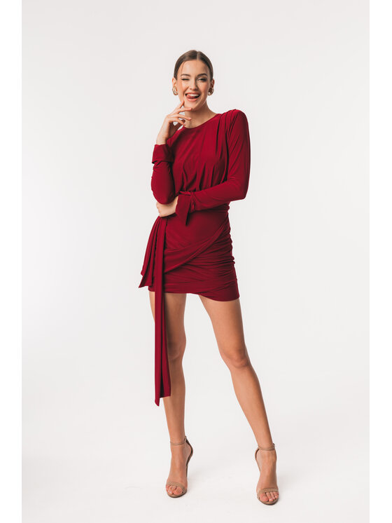 Aurora Aurora Sukienka koktajlowa Noelle Bordowy Feminine Fit