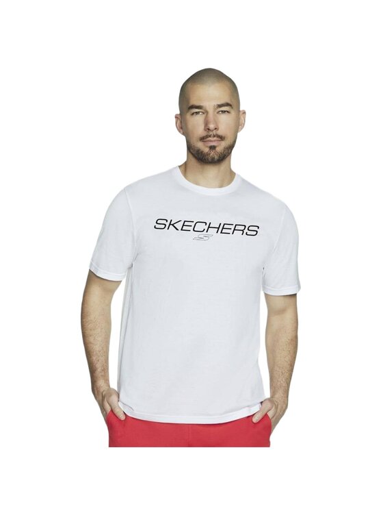 Skechers Skechers T-Shirt TS80-WHT Biały Regular Fit