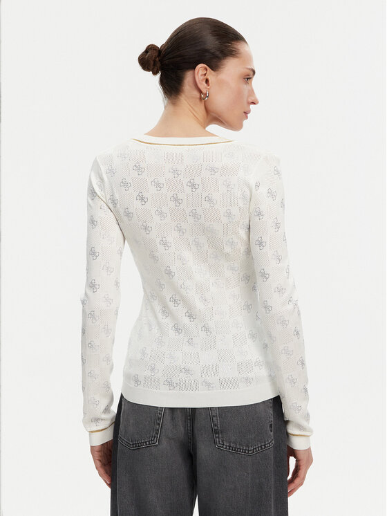 Guess Guess Sweter W5GR07 Z3D60 Beżowy Regular Fit