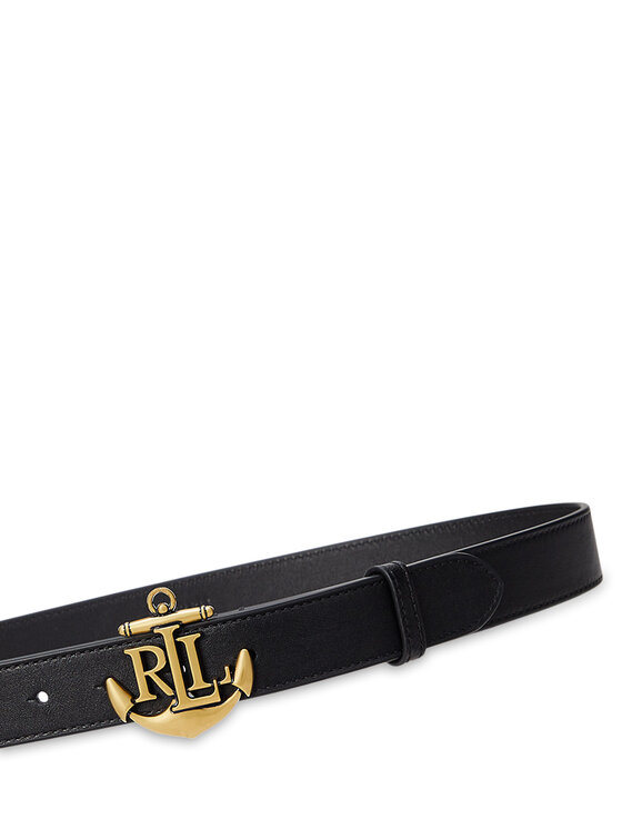LAUREN RALPH LAUREN LAUREN RALPH LAUREN Damengürtel Anchor-Logo Skinny Leather Belt 412957004001 Schwarz