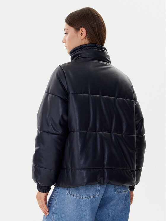 Sportmax Code Sportmax Code Bunda z imitácie kože Delta 74860205 Čierna Relaxed Fit