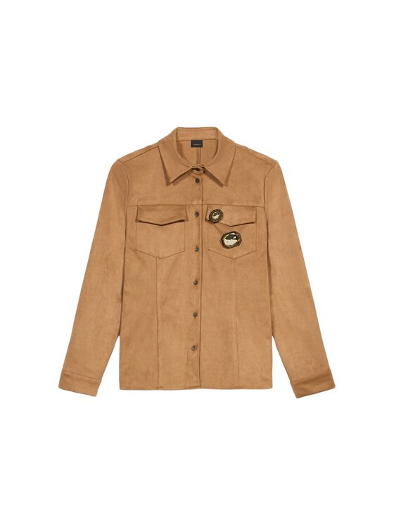 Oltre Oltre Giacca in similpelle R361R002242N012 Marrone Regular Fit
