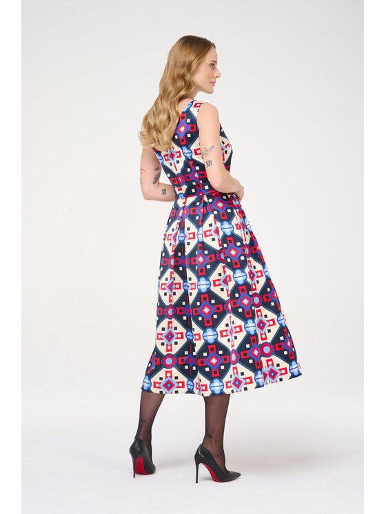 Castellani Castellani Sukienka koktajlowa Scarlett Granatowy Regular Fit