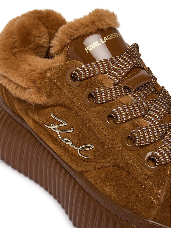 KARL LAGERFELD KARL LAGERFELD Sneakersy Kreeper Lo KL42312L Hnědá