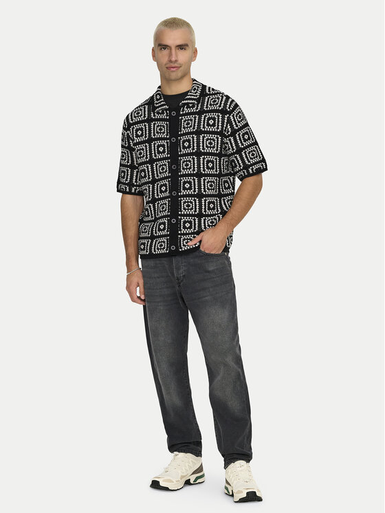 Only & Sons Only & Sons Koszula Bart 22033329 Czarny Relaxed Fit