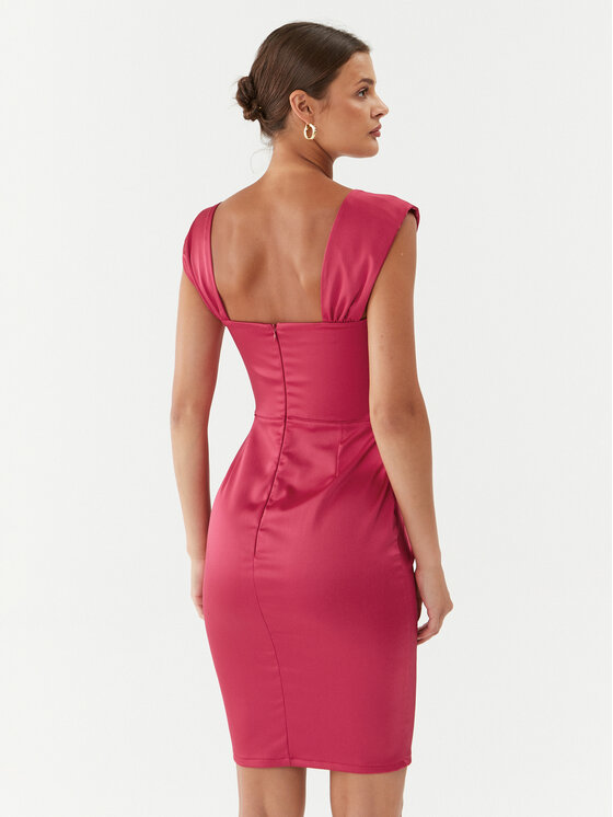 Rinascimento Rinascimento Kokteilinė suknelė CFC0115251003 Rožinė Slim Fit