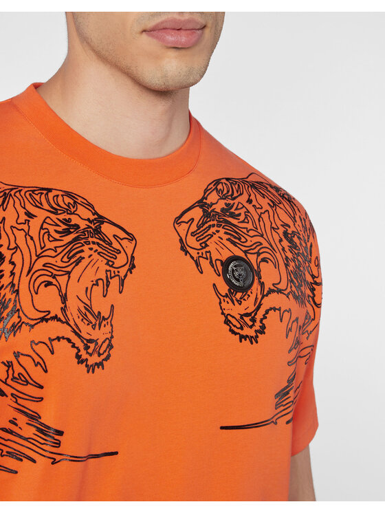Plein Sport Plein Sport T-Shirt 9339 Pomarańczowy Regular Fit
