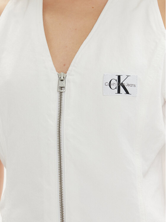 Calvin Klein Jeans Calvin Klein Jeans Jeans obleka J20J222782 Bela Slim Fit