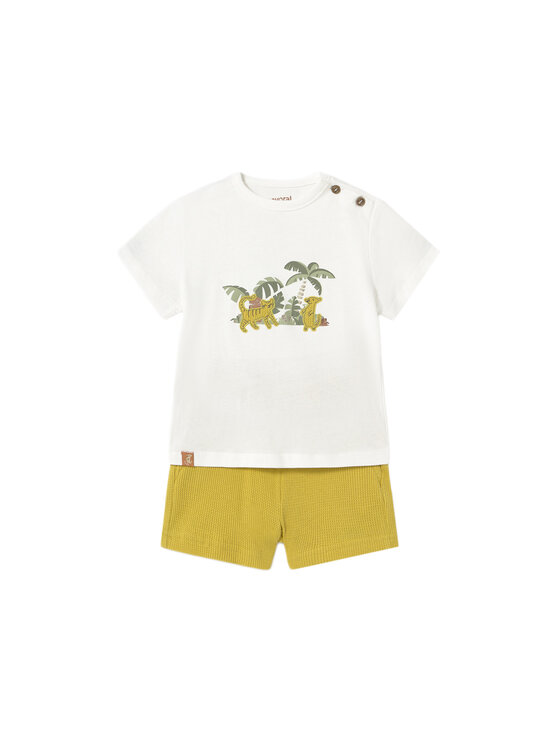 Mayoral Completo T-shirt e pantaloncini 1653 Giallo Regular Fit, taglia : 6M