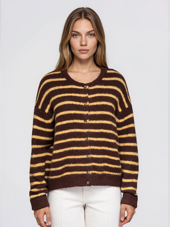 Ombre Ombre Svetr OW-SW-E0052 Hnědá Relaxed Fit