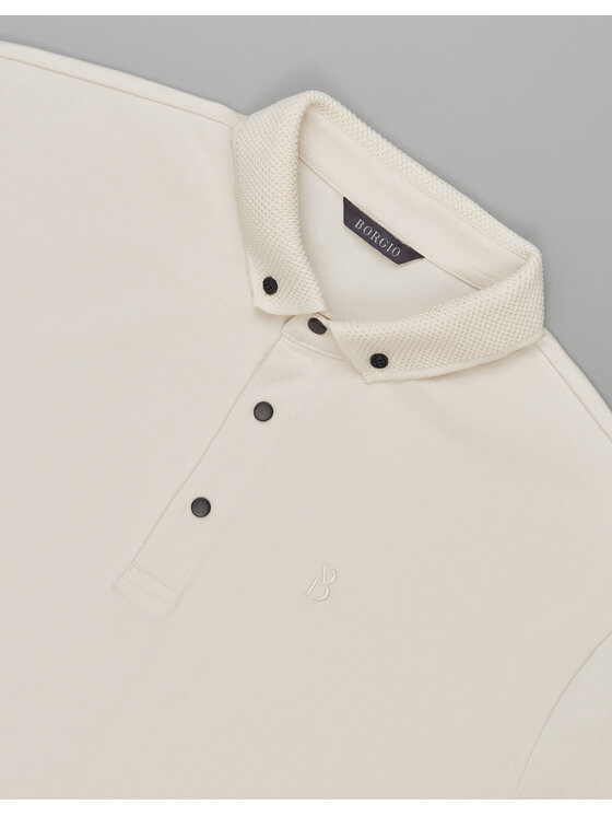Borgio Borgio Polo matteo_01 Écru Classic Fit