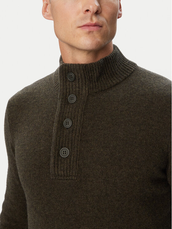 Barbour Barbour Megztinis Elbow MKN0585GN73 Chaki Regular Fit