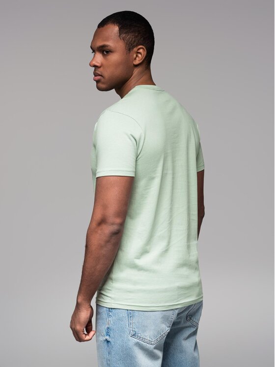 Ombre Ombre T-Shirt OM-TSCT-0151 Szary Regular Fit