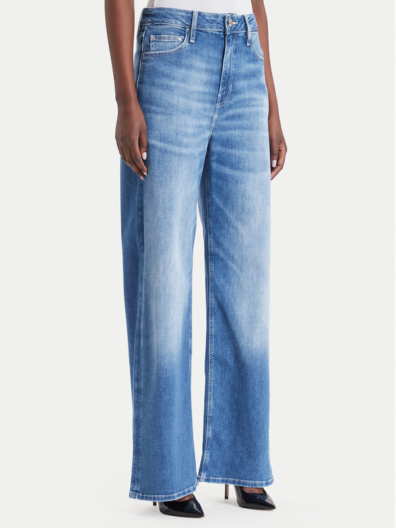 Guess Džinsi W6YA82 D1331 Zils Wide Leg