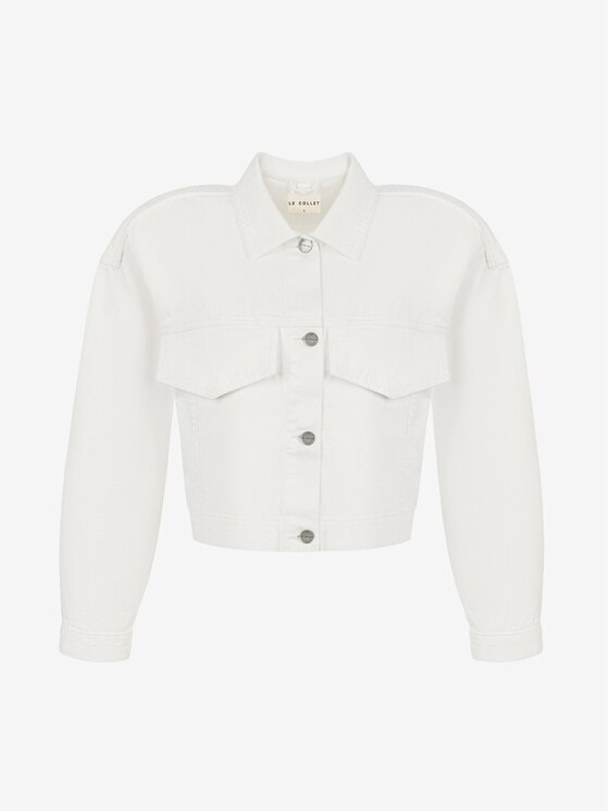 Le Collet Le Collet Kurtka jeansowa NEW SIENA Kremowy Classic Fit