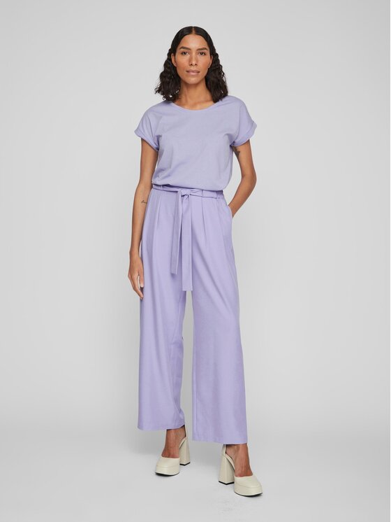 Vila Vila Auduma bikses Sarly 14082647 Violets Regular Fit