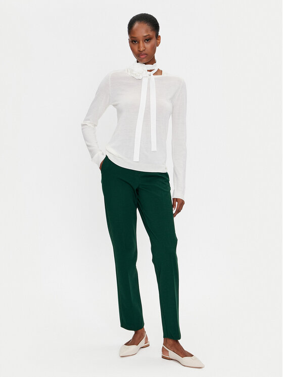 Marella Marella Spodnie materiałowe Gemma 2423786054 Zielony Slim Fit