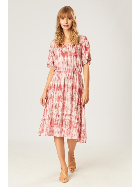 QUIOSQUE QUIOSQUE Každodenné šaty RECTANGY DRESS Ružová Regular Fit