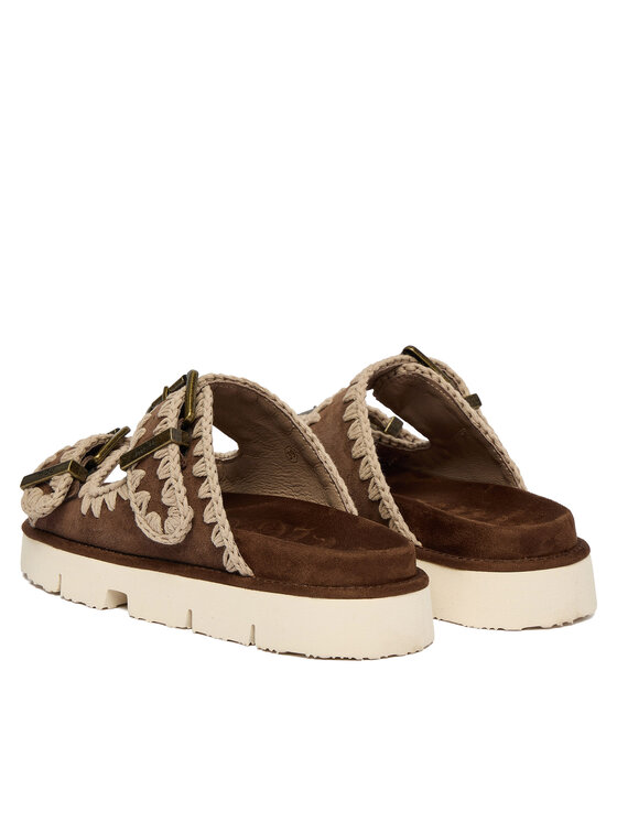 Mou Mou Šľapky MU.SW461005A Hnedá