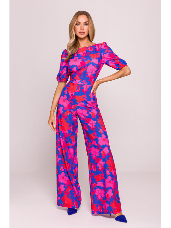 Made of Emotion Made of Emotion Kombinezon M857 Różowy Wide Leg